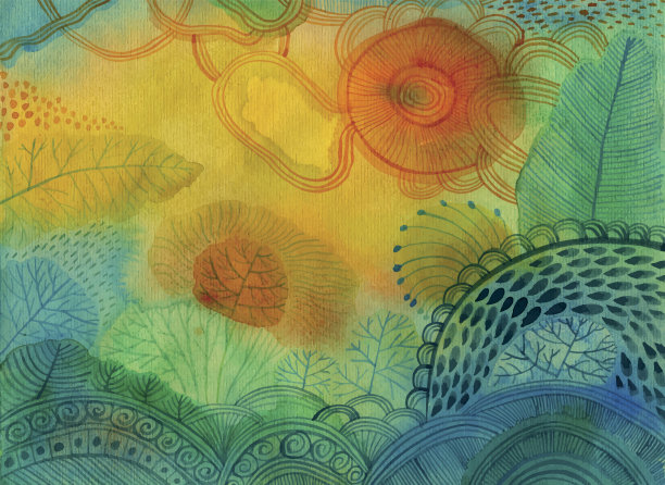 矢量水彩抽象背景图片下载