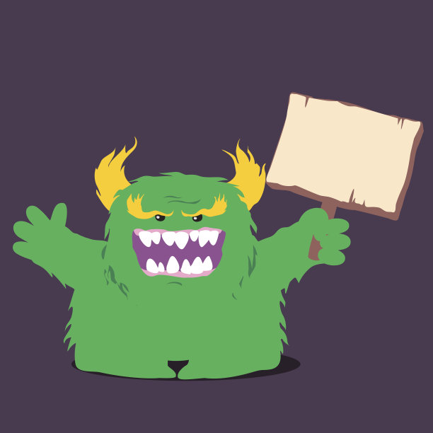绿色的怪物举着一个标志图片下载
