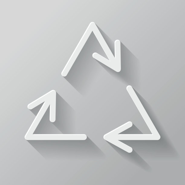 回收纸细线界面图标与长影子图片下载