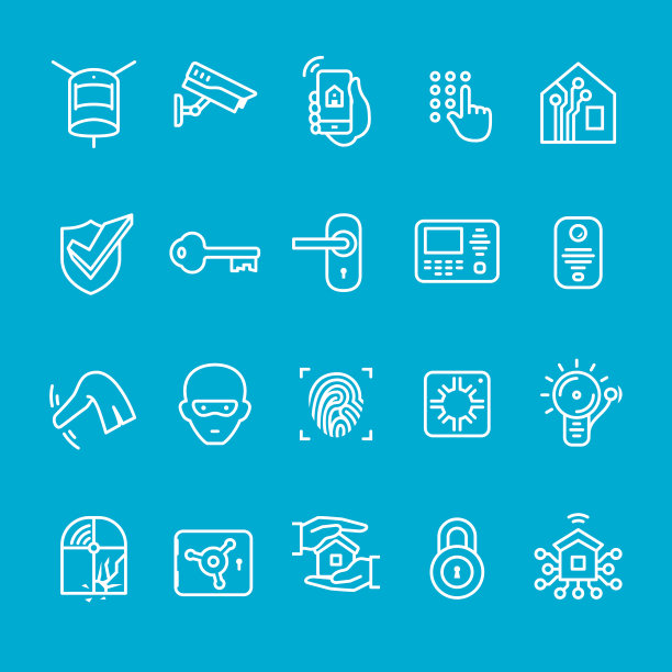 智能家居安全图标收集图片下载