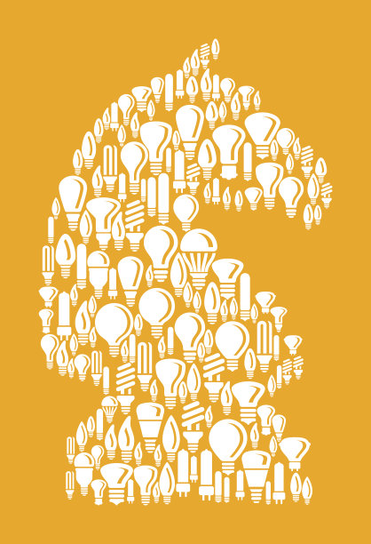 国际象棋骑士在矢量灯泡模式背景图片下载