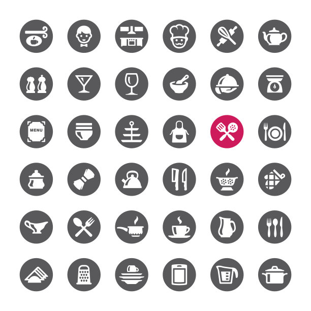 厨房和烹饪矢量图标图片下载