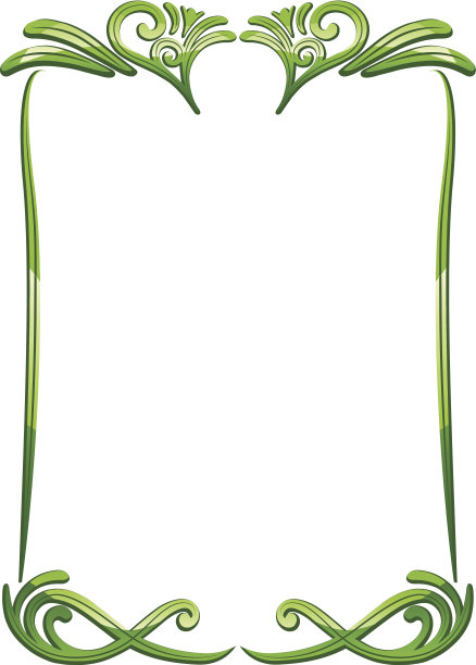 向量装饰复古绿色框架01图片下载