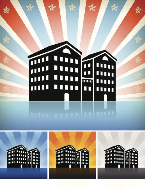 商业建筑色彩套装图片下载