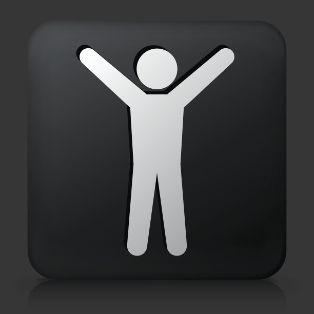 黑色方形按钮与拉伸图标图片下载