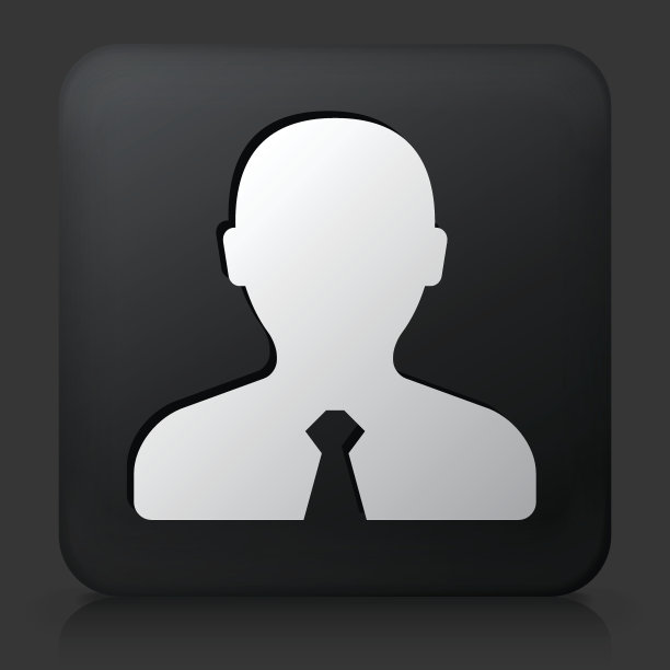 黑色方形按钮与男性头像图标图片下载