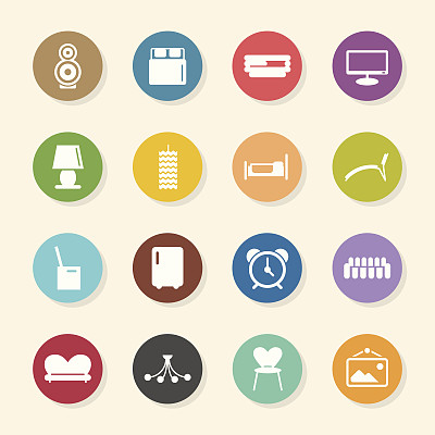 家居室内图标-色圈系列图片下载