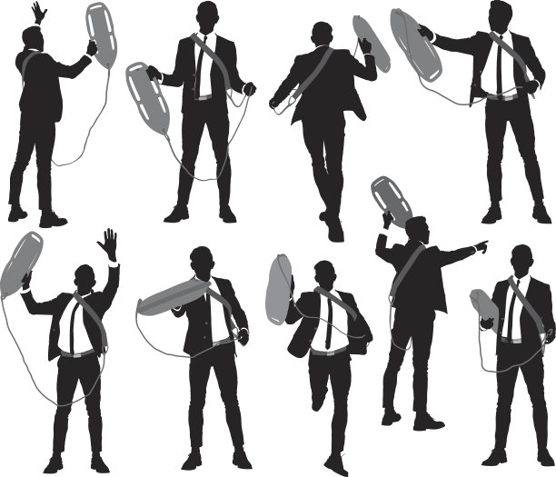 各种各样的行为的商人与一个救生圈图片下载