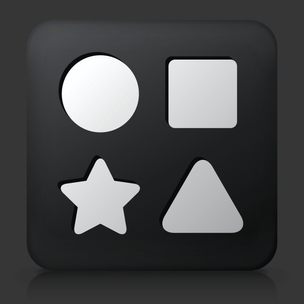 黑色方形按钮与形状玩具图标图片下载