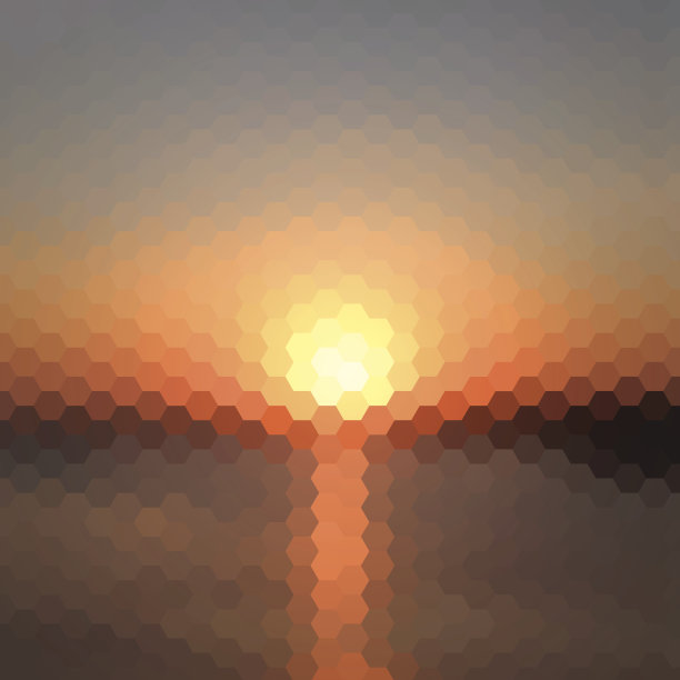 日落在海上-抽象的几何背景图片下载