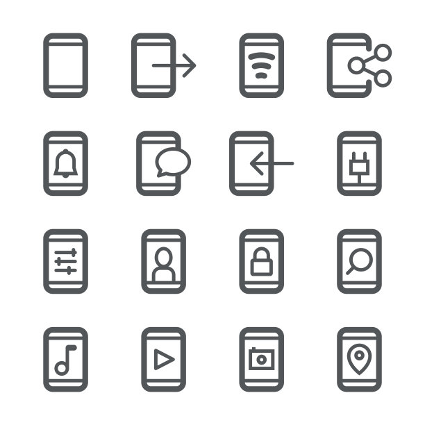 智能手机图标|描边系列图片下载