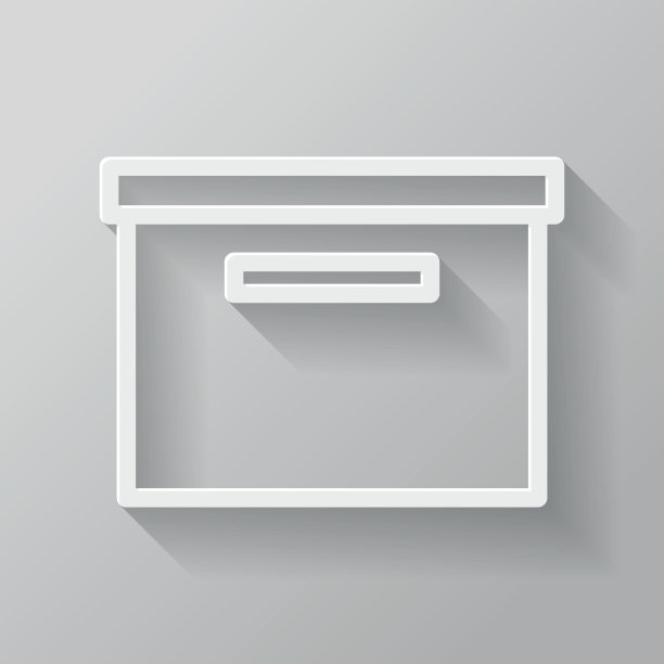 存储盒纸细线界面图标与长影子图片下载