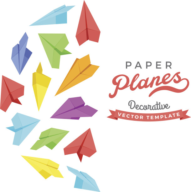 由纸飞机制成的矢量装饰设计图片下载