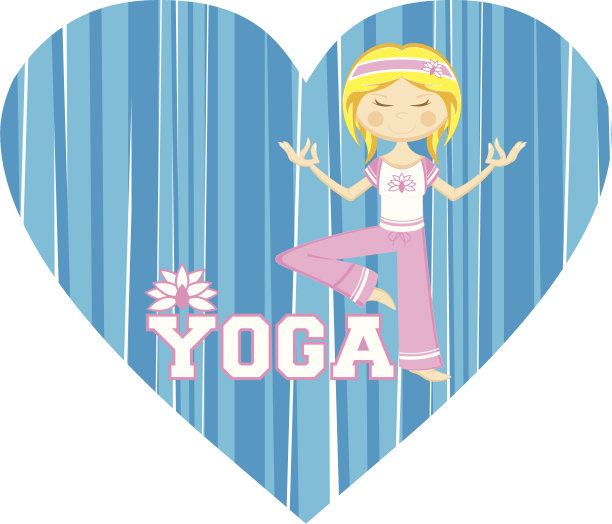 可爱瑜伽女孩插画图片下载