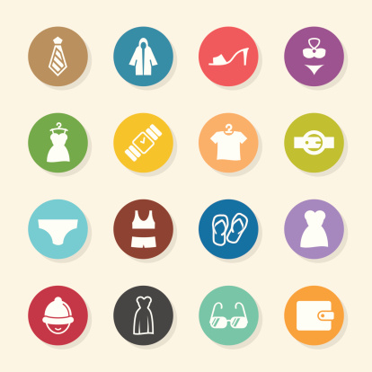 服装和配件图标-色圈系列图片下载