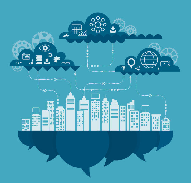 包括图标集的云计算概念图片下载