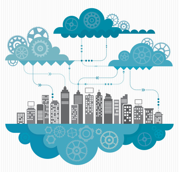 带齿轮的云计算概念图片下载