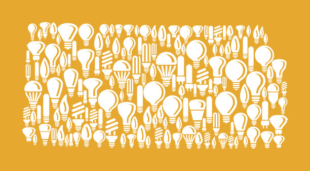 堪萨斯州的矢量灯泡图案背景图片下载