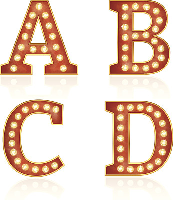 灯用符号字母- A, B, C, D图片下载