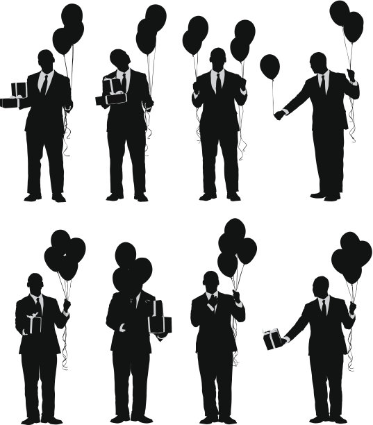 带着气球和礼物的漂亮的生日庆祝人图片下载