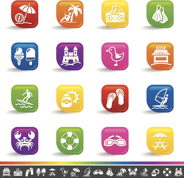 海滩图标|彩虹系列图片下载