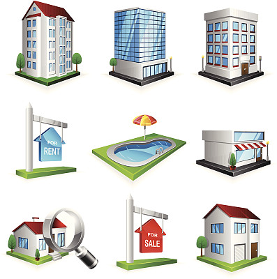 房地产图标集图片下载