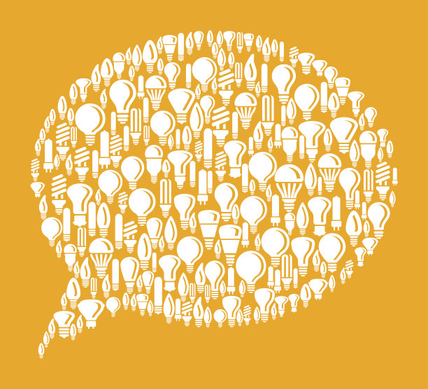 语音气泡在矢量灯泡模式背景图片下载