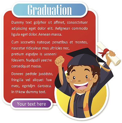 少年男孩毕业通知图片下载