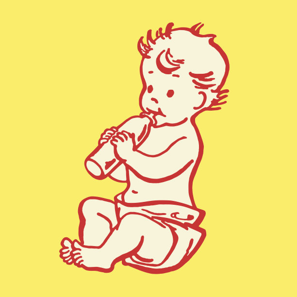 婴儿用奶瓶喝水图片下载