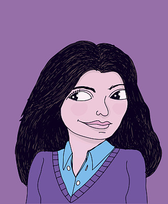 女人在紫色图片下载