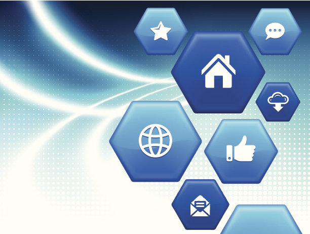 互联网背景与计算机版税免费矢量艺术图片下载