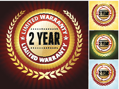 红色和金色的标志是两年有限保修图片下载