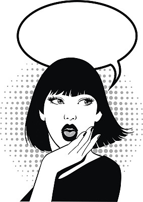 惊喜的黑白美女图片下载