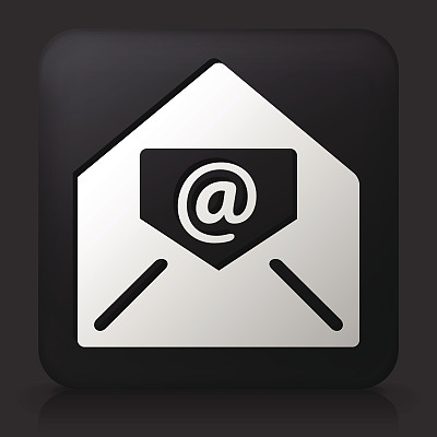 带有电子邮件图标的黑色方形按钮图片下载