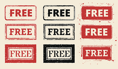 免费的红和黑橡皮邮票图片下载