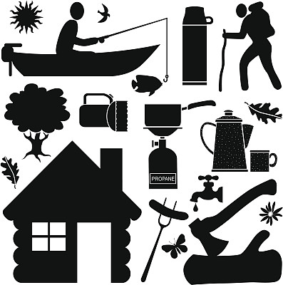 露营的设计元素图片下载