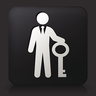 黑色方形按钮与回答键图标图片下载