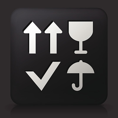 带有移动框图标的黑色方形按钮图片下载