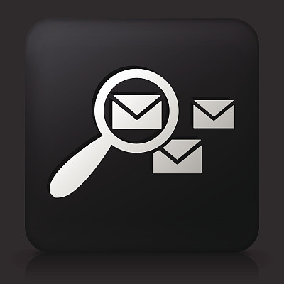 搜索电子邮件的黑色方形按钮图片下载