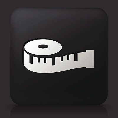 带卷尺图标的黑色方形按钮图片下载