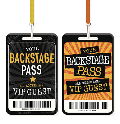 两套黑色和黄色后台通行证模板设计图片下载