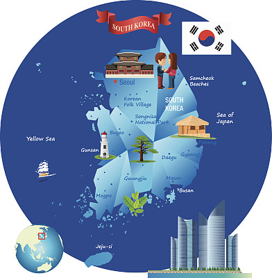 韩国卡通地图图片下载