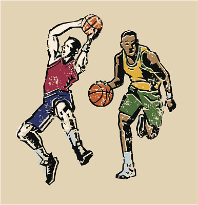 篮球运动员-复古Grunge风格图片下载