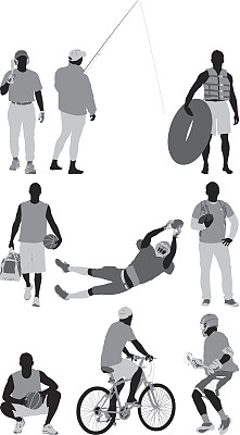 人们参与不同的体育活动图片下载