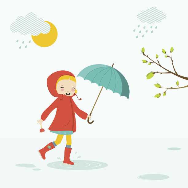 带伞的小女孩图片下载