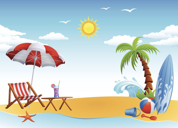 海滩上的晴天图片下载