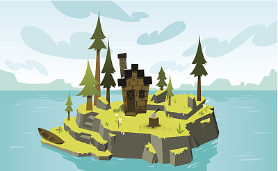 安静的岛小屋图片下载