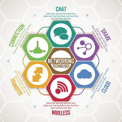六角形信息图形元素图片下载