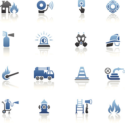 蓝色消防员图标设置图片下载
