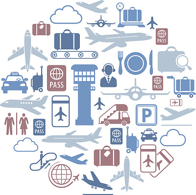 机场图标拼贴图片下载